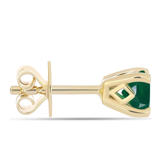 Pendientes de Plata Bañada en Oro con Ágata Verde