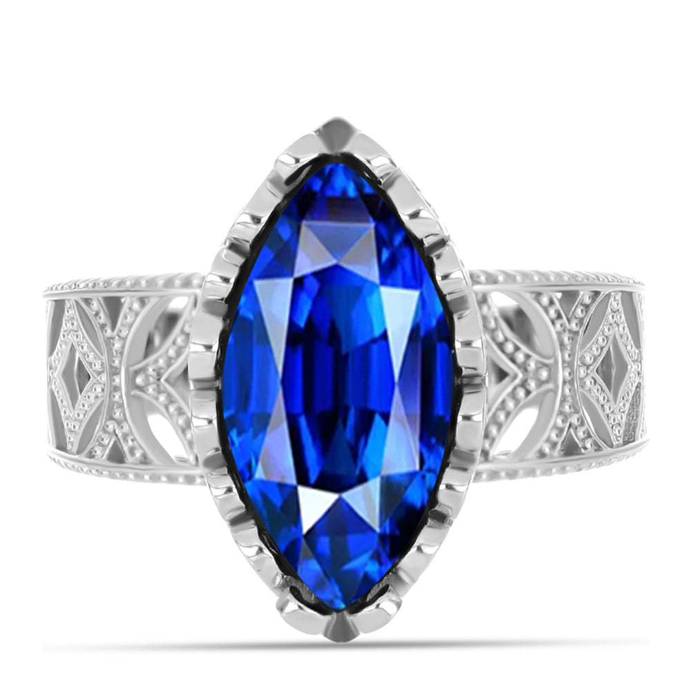 Anillo de Plata con Zafiro Azul Australiano 5 