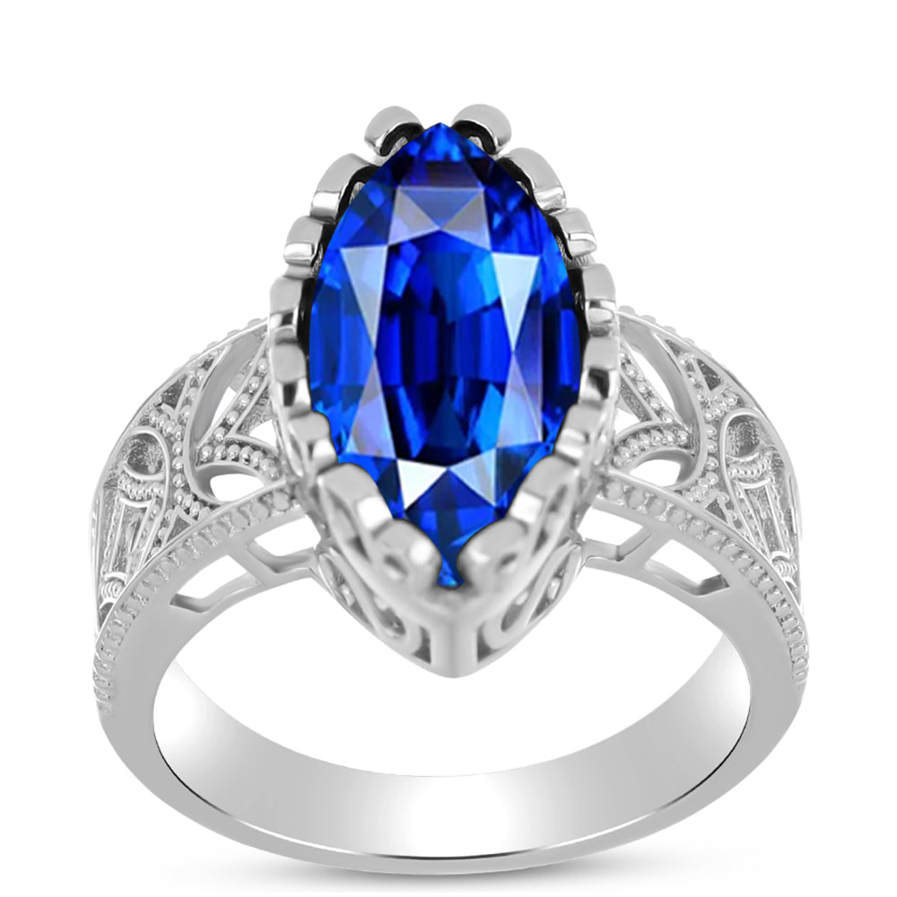 Anillo de Plata con Zafiro Azul Australiano 3 