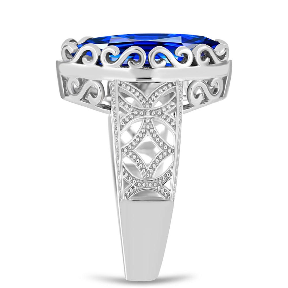Anillo de Plata con Zafiro Azul Australiano