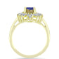 Anillo de Plata Bañada en Oro con Drusa Purpura y Zircón Blanco