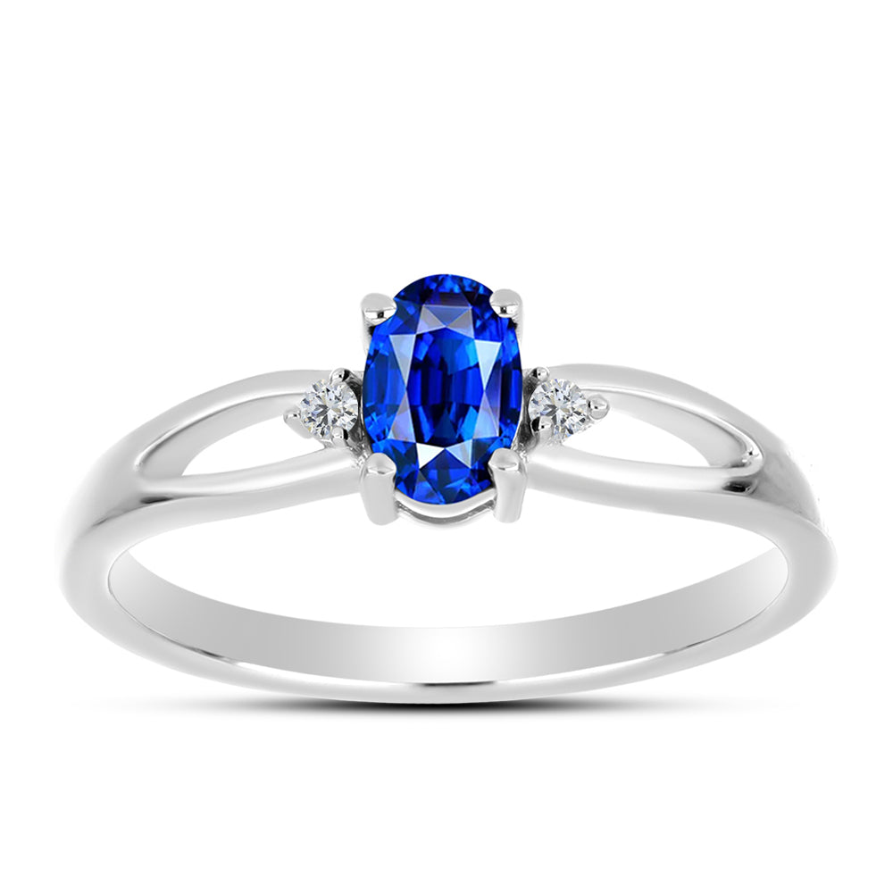 Anillo de Plata con Zafiro Azul Australiano y Topacio Blanco