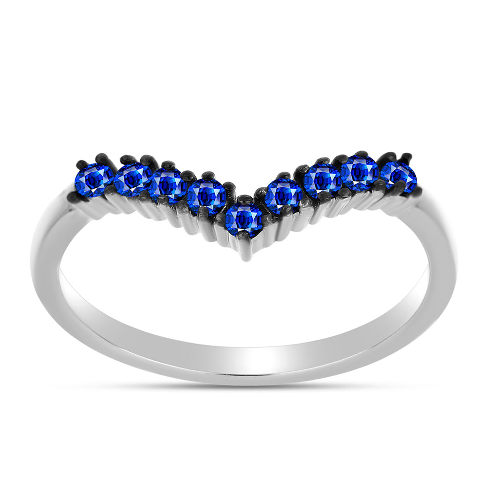Anillo de Plata con Zafiro Azul Australiano 7 