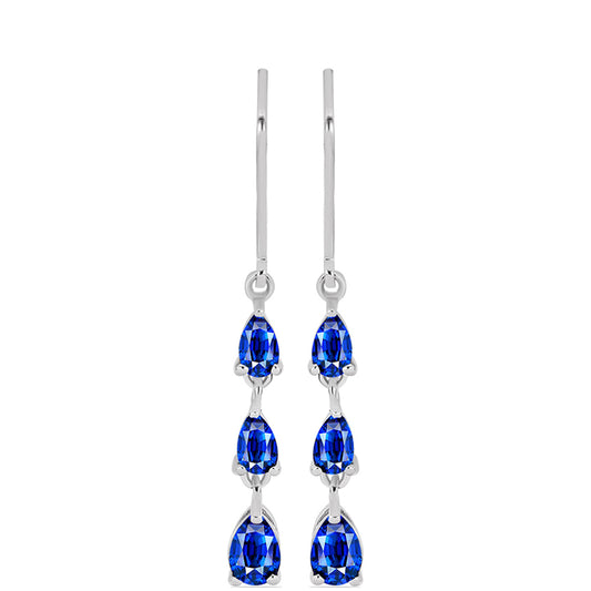 Pendientes de Plata con Zafiro Azul Australiano