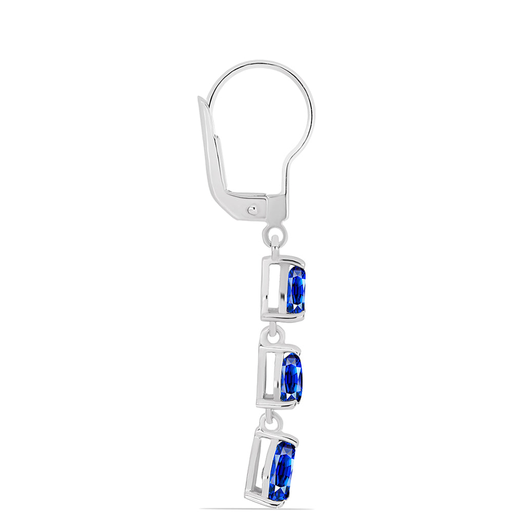 Pendientes de Plata con Zafiro Azul Australiano