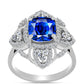 Anillo de Plata con Zafiro Azul Australiano y Topacio Blanco