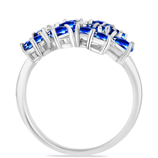 Anillo de Plata con Zafiro Azul Australiano y Topacio Blanco