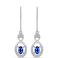 Pendientes de Plata con Zafiro Azul Australiano y Topacio Blanco