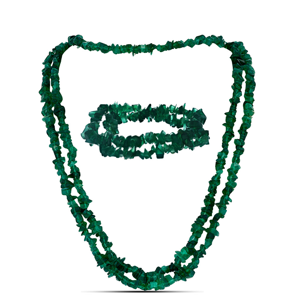 Conjunto Pepita con Ágata Verde ( Collar +Pulsera )