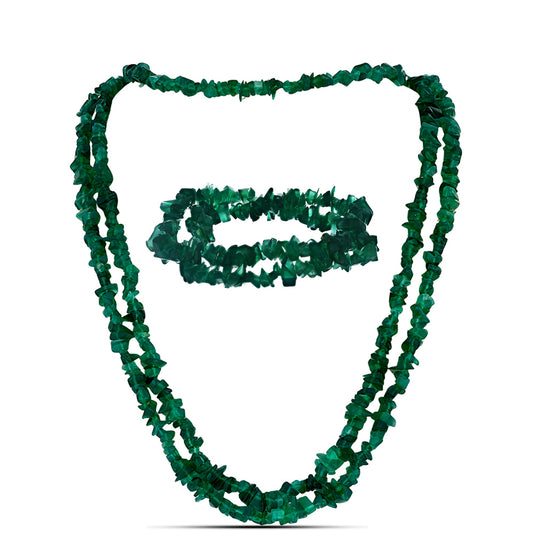 Conjunto Pepita con Ágata Verde ( Collar +Pulsera )