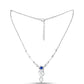 Collar de Plata con Zafiro Azul Australiano y Topacio Blanco