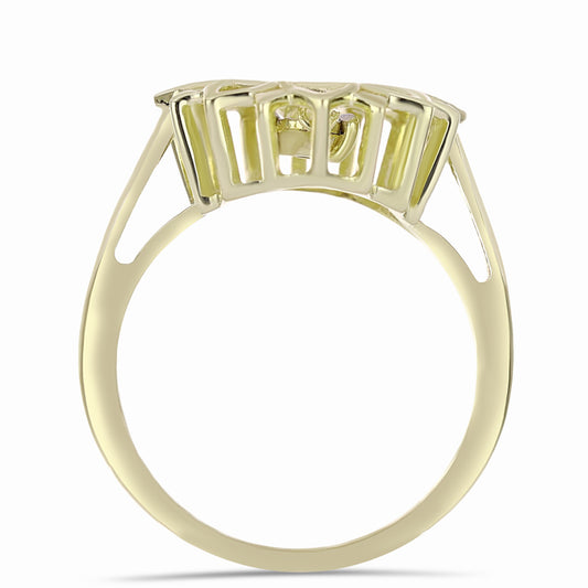 Anillo de Plata Bañada en Oro con Diamante blanco