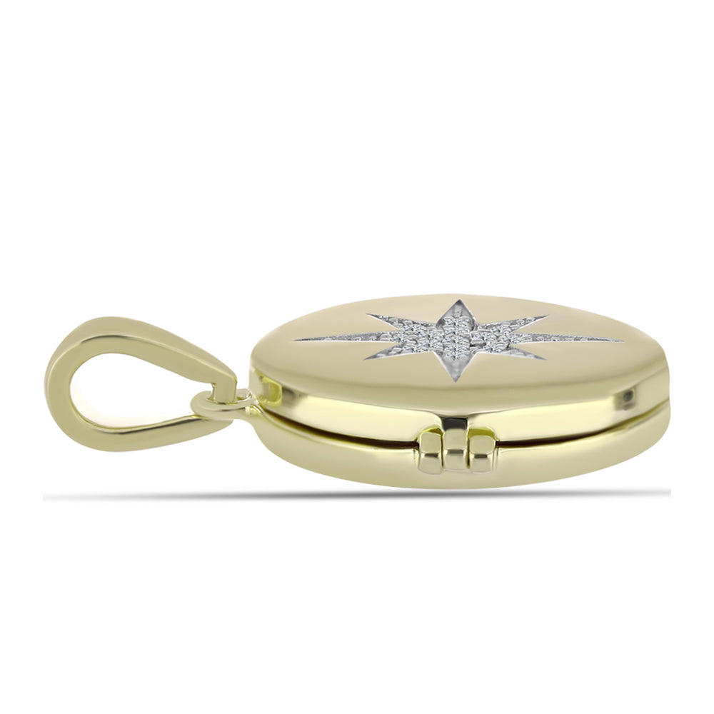 Colgante de Plata Bañada en Oro con Diamante blanco 1 