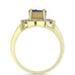 Anillo de Plata Bañada en Oro con Drusa Purpura y Topacio Blanco