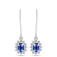 Conjunto de Plata con Zafiro Azul Australiano y Topacio Blanco ( Pendientes +Anillo +Colgante )