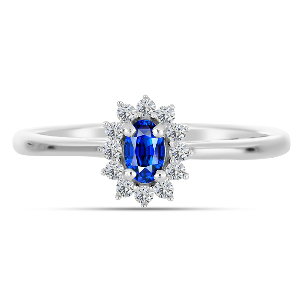 Conjunto de Plata con Zafiro Azul Australiano y Topacio Blanco ( Pendientes +Anillo +Colgante )