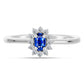 Conjunto de Plata con Zafiro Azul Australiano y Topacio Blanco ( Pendientes +Anillo +Colgante )