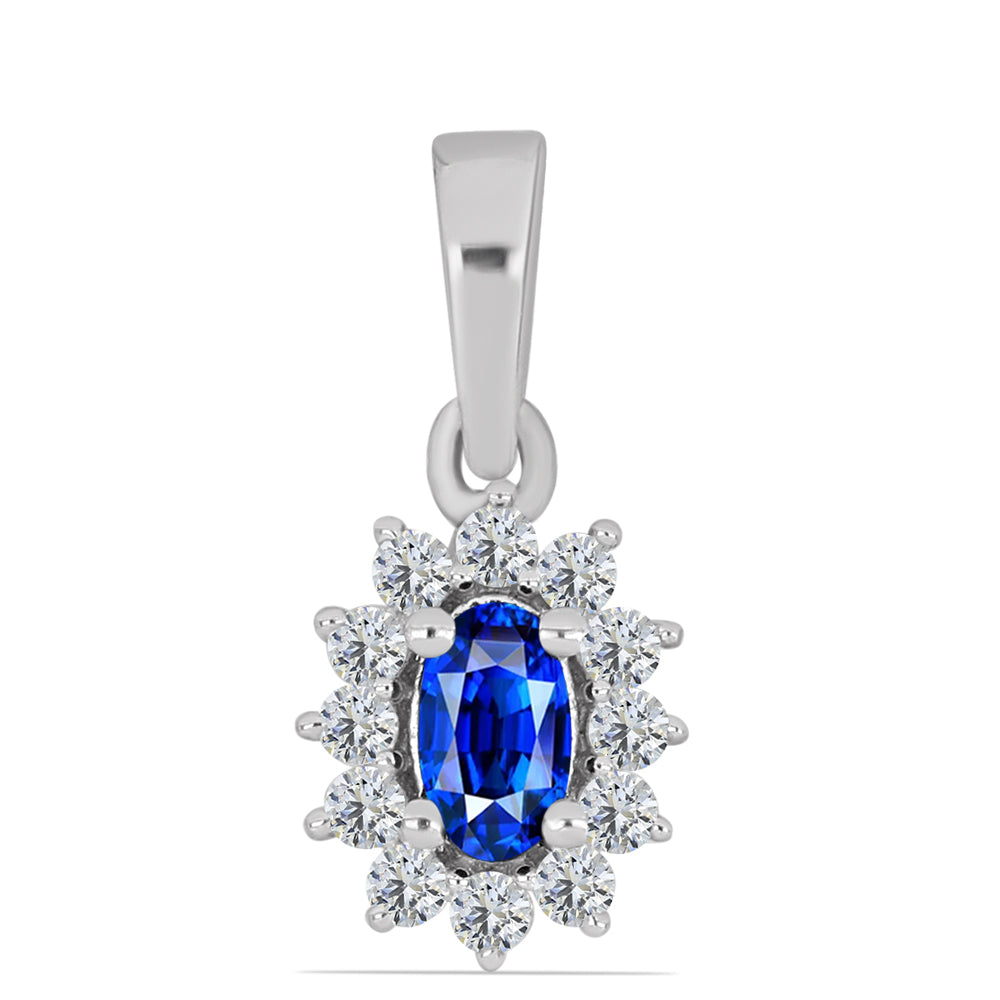 Conjunto de Plata con Zafiro Azul Australiano y Topacio Blanco ( Pendientes +Anillo +Colgante ) 6 