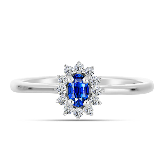 Conjunto de Plata con Zafiro Azul Australiano y Topacio Blanco ( Pendientes +Anillo +Colgante )