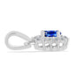 Conjunto de Plata con Zafiro Azul Australiano y Topacio Blanco ( Pendientes +Anillo +Colgante )