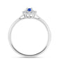 Conjunto de Plata con Zafiro Azul Australiano y Topacio Blanco ( Pendientes +Anillo +Colgante )