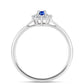 Conjunto de Plata con Zafiro Azul Australiano y Topacio Blanco ( Pendientes +Anillo +Colgante )