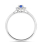 Conjunto de Plata con Zafiro Azul Australiano y Topacio Blanco ( Pendientes +Anillo +Colgante )