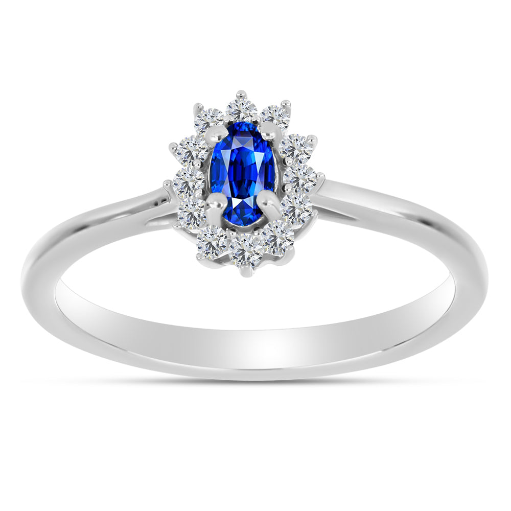 Conjunto de Plata con Zafiro Azul Australiano y Topacio Blanco ( Pendientes +Anillo +Colgante ) 12 