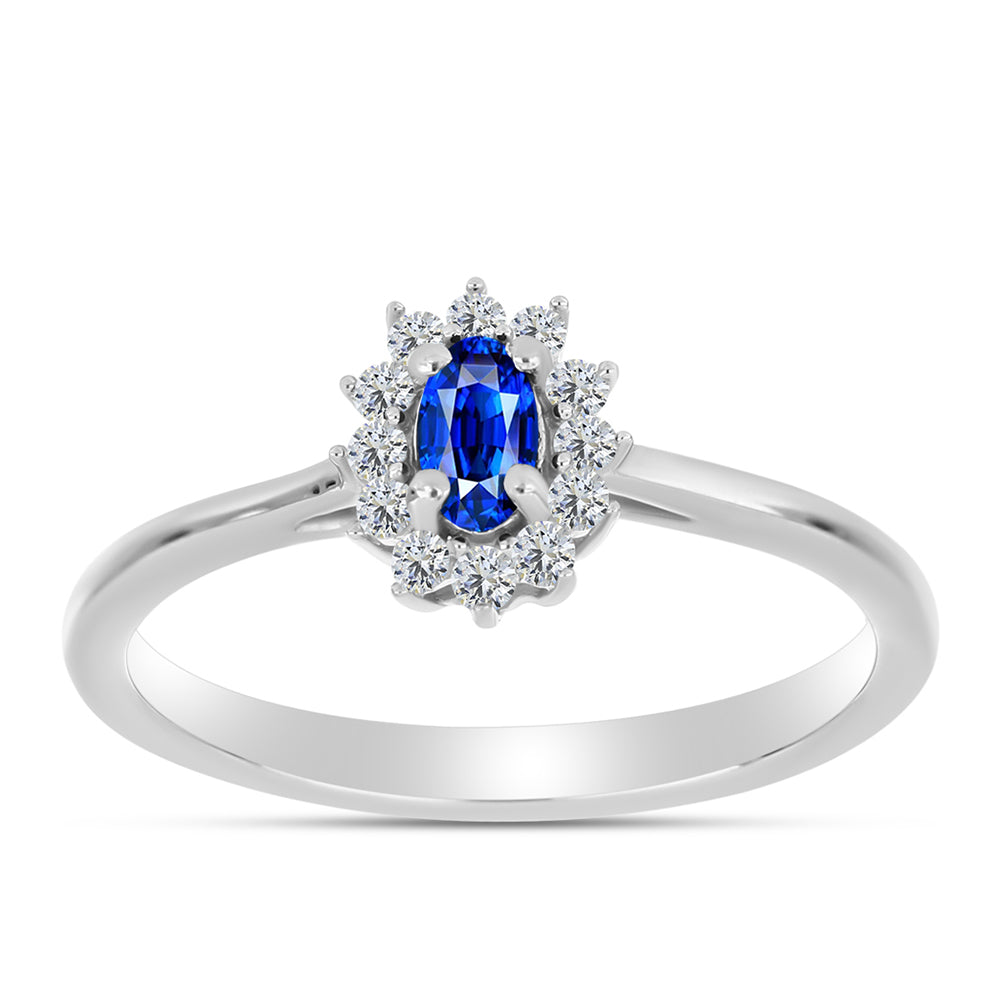 Conjunto de Plata con Zafiro Azul Australiano y Topacio Blanco ( Pendientes +Anillo +Colgante )