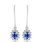 Conjunto de Plata con Zafiro Azul Australiano y Topacio Blanco ( Pendientes +Anillo +Colgante )