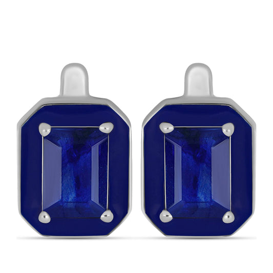Pendientes de Plata con Zafiro Azul Australiano