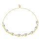 Pulsera de Plata Bañada en Oro con Diamante blanco y Topacio Blanco