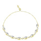 Pulsera de Plata Bañada en Oro con Diamante blanco y Topacio Blanco