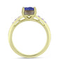 Anillo de Plata Bañada en Oro con Drusa Purpura y Amatista de Marruecos