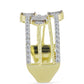 Anillo de Plata Bañada en Oro con Diamante blanco y Topacio Blanco