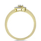 Anillo de Plata Bañada en Oro con Diamante blanco y Topacio Blanco