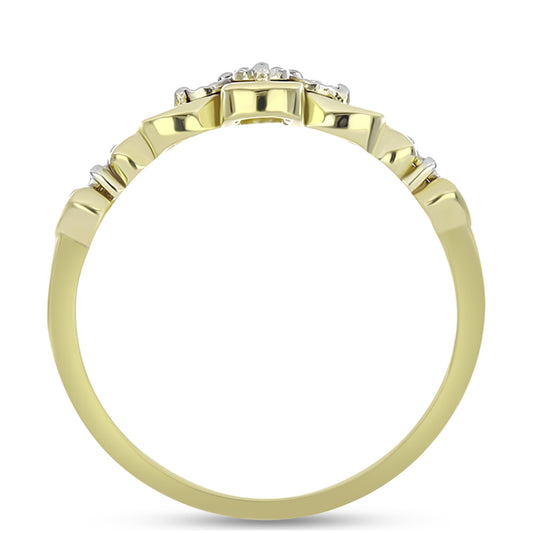 Anillo de Plata Bañada en Oro con Diamante blanco