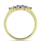 Anillo de Plata Bañada en Oro con Diamante blanco y Topacio Blanco
