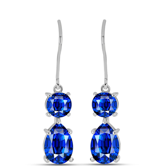 Pendientes de Plata con Zafiro Azul Australiano