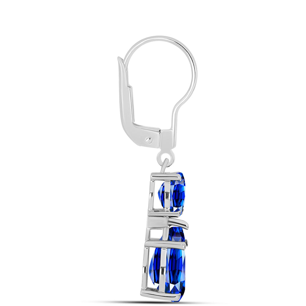 Pendientes de Plata con Zafiro Azul Australiano 2 