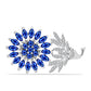 Broche de Plata con Zafiro Azul Australiano y Topacio Blanco