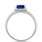 Anillo de Plata con Zafiro Azul Australiano y Topacio Blanco