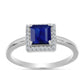 Anillo de Plata con Zafiro Azul Australiano y Topacio Blanco