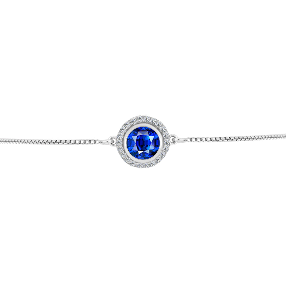 Pulsera de Plata con Zafiro Azul Australiano y Topacio Blanco