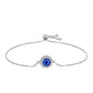 Pulsera de Plata con Zafiro Azul Australiano y Topacio Blanco