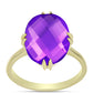 Anillo de Plata Bañada en Oro con Ágata Púrpura
