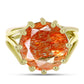 Anillo de Plata Bañada en Oro con Piedra Solar de Oregon