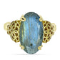 Anillo de Plata Bañada en Oro con Labradorita