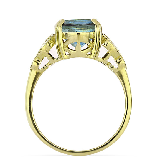 Anillo de Plata Bañada en Oro con Labradorita