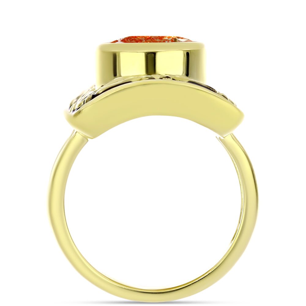 Anillo de Plata Bañada en Oro con Piedra Solar de Oregon 2 